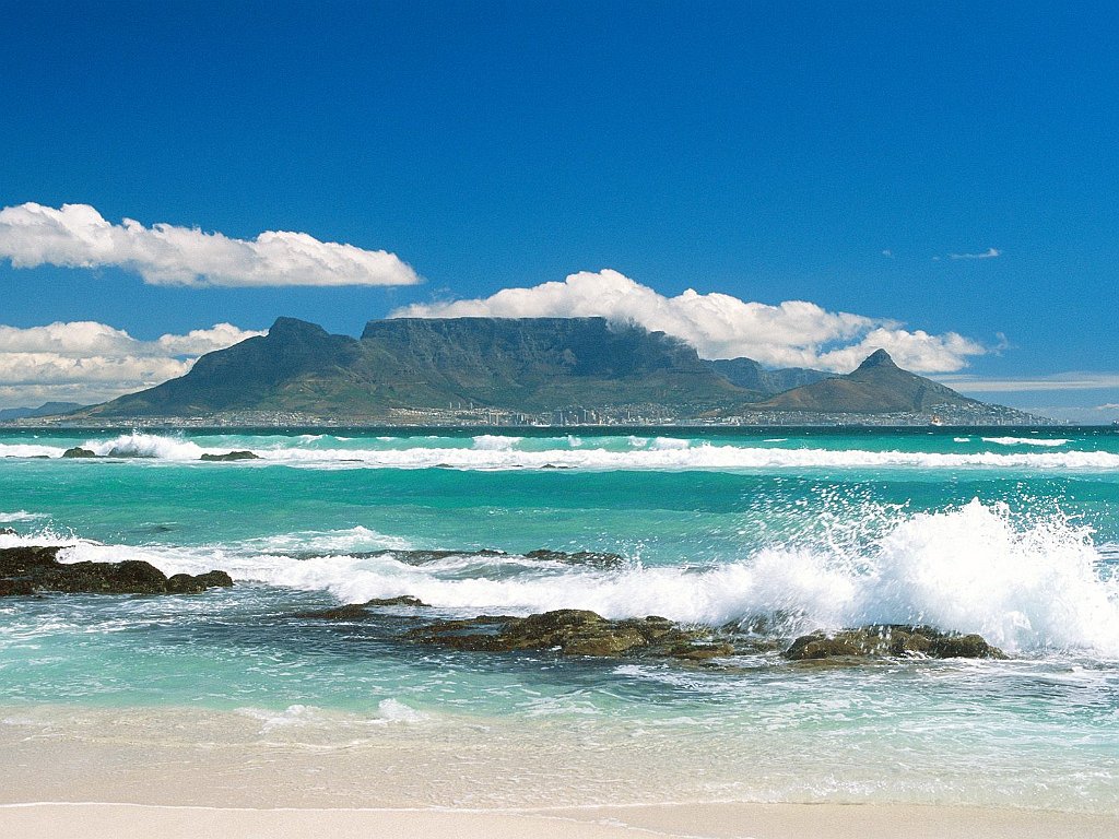 Coastline View of Table Mountain, South Africa